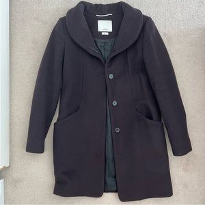 Wilfred The Cocoon Coat in Heather Dark Noble (Red Wine)